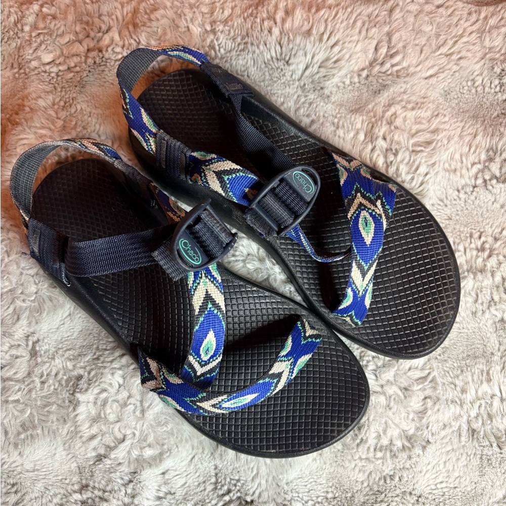 Chaco Blue and Black Sandals